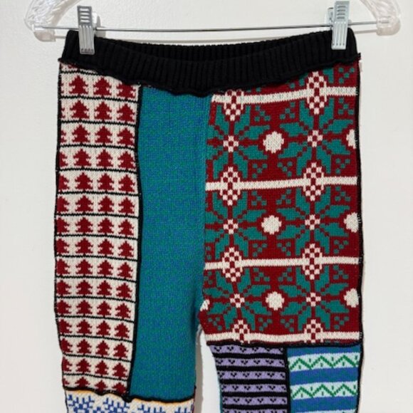 Free People X The Ragged Priest Mix Knit Multicolor Flare Boho Pants Size XS NWT - Picture 3 of 6